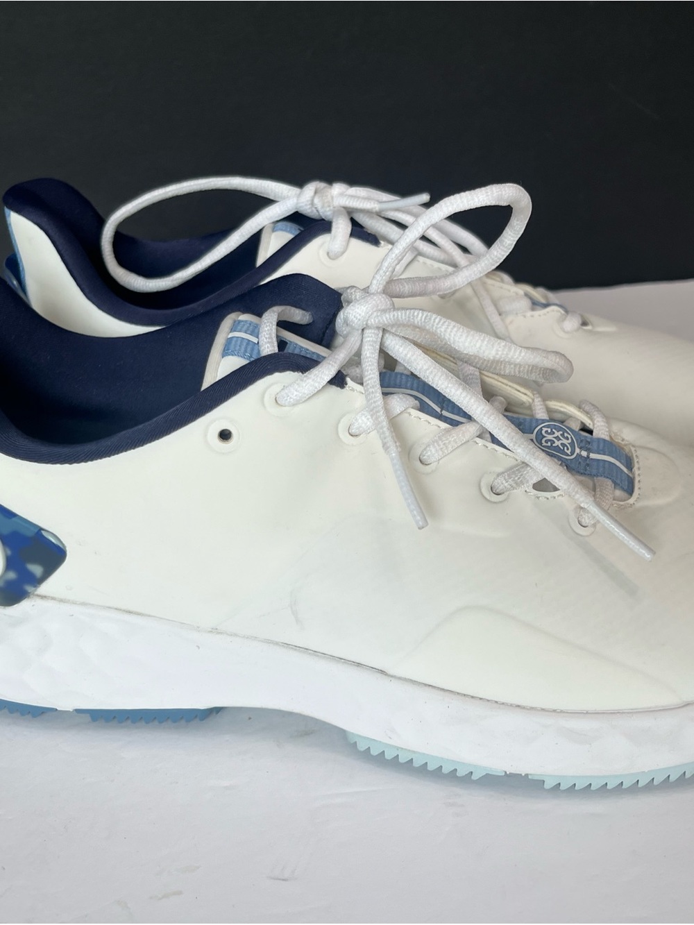 G/FORE White and Navy Men's Athletic Golf Shoes